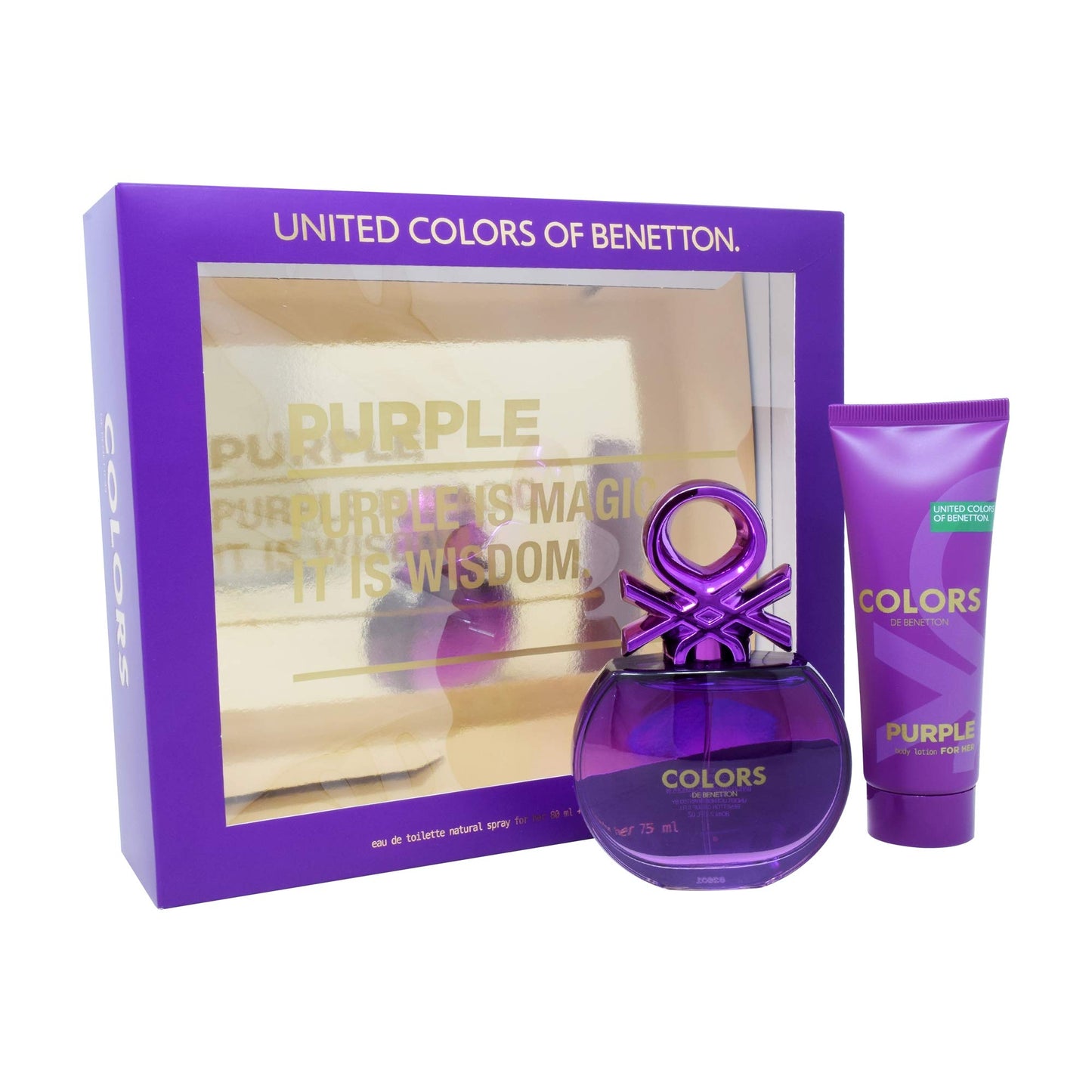 Benetton Set Colors Purple 2pc 3.4 Edt L