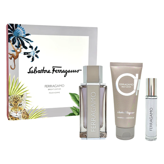 Salvatore Ferragamo Set Bright Leather 3pcs 3.4 Edt M